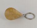 Vogelaugenahornholz-Oloid Schlüsselanhänger 45mm x 30mm VA2S